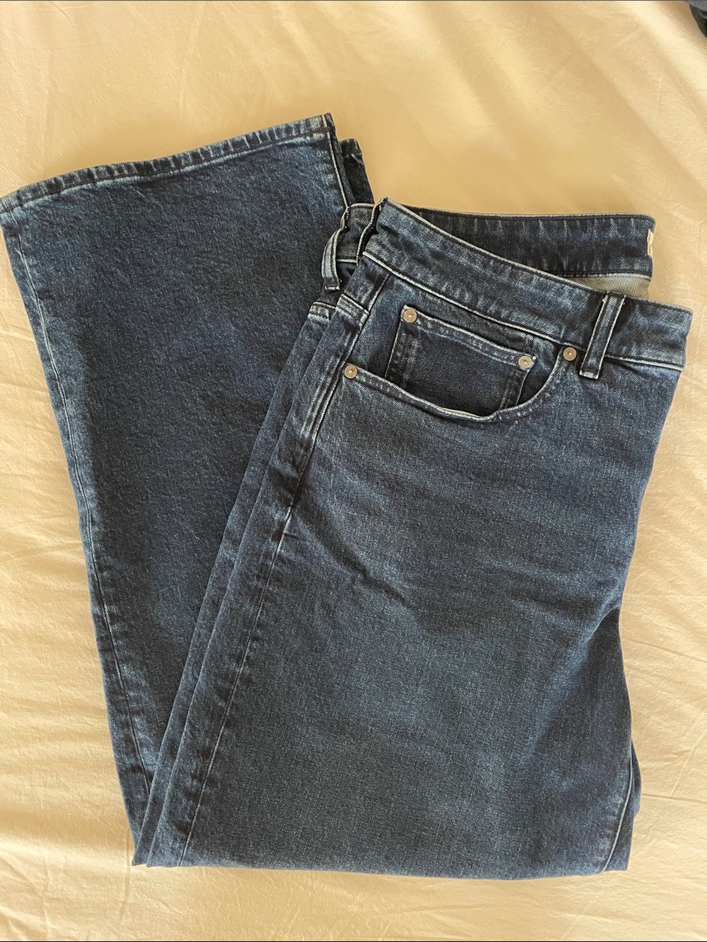 Madewell Perfect Vintage Wide Leg Jean 14W dark wash